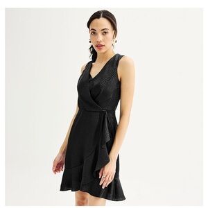 NWT Nine West Black sleeveless Wrap Minidress Size M